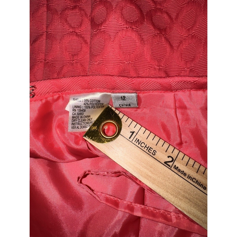 Tahari Arthur S Levine Coral Suit Blazer Skirt Set Women's Sz 12 Career - Picture 16 of 16